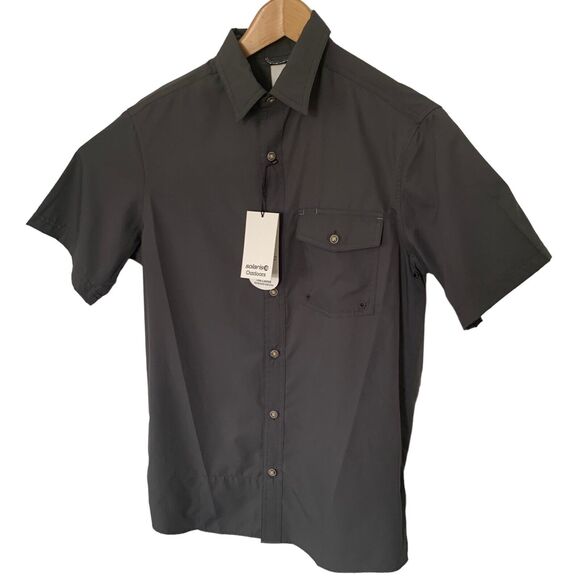 Solaris Gray Vented Fishing Shirt Mens Small Moisture Wicking Quick Dry NEW - Picture 7 of 8